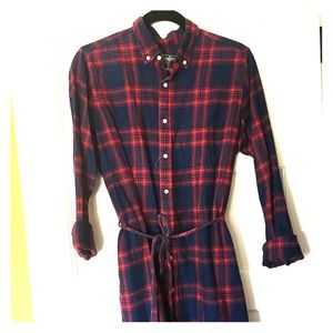 Gitman Bros flannel dress in blue and